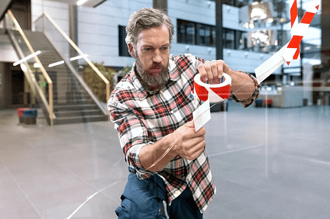 Rolo Fita Marcação Vermelho/Branco 50 mm x 33 mts. 60760 TESA 