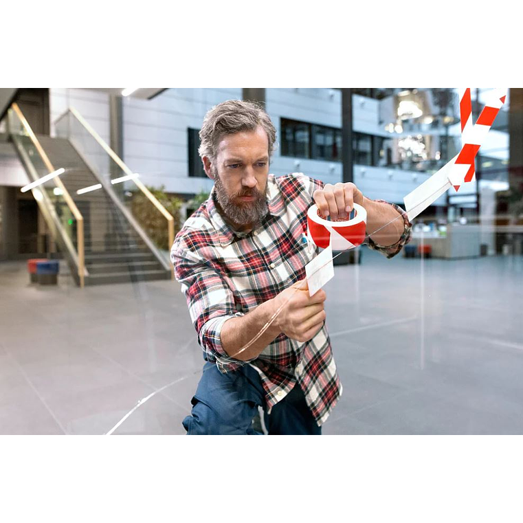 Rolo Fita Marcação Vermelho/Branco 50 mm x 33 mts. 60760 TESA  2