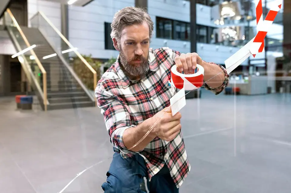 Rolo Fita Marcação Vermelho/Branco 50 mm x 33 mts. 60760 TESA  2