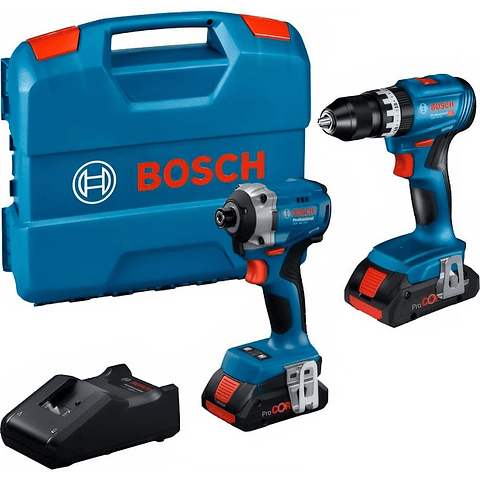 Conjunto de aparafusadora de impacto GDR 18V-215 + Berbequim GSB 18V-45 + 2 Baterias ProCORE18V 4.0Ah BOSCH