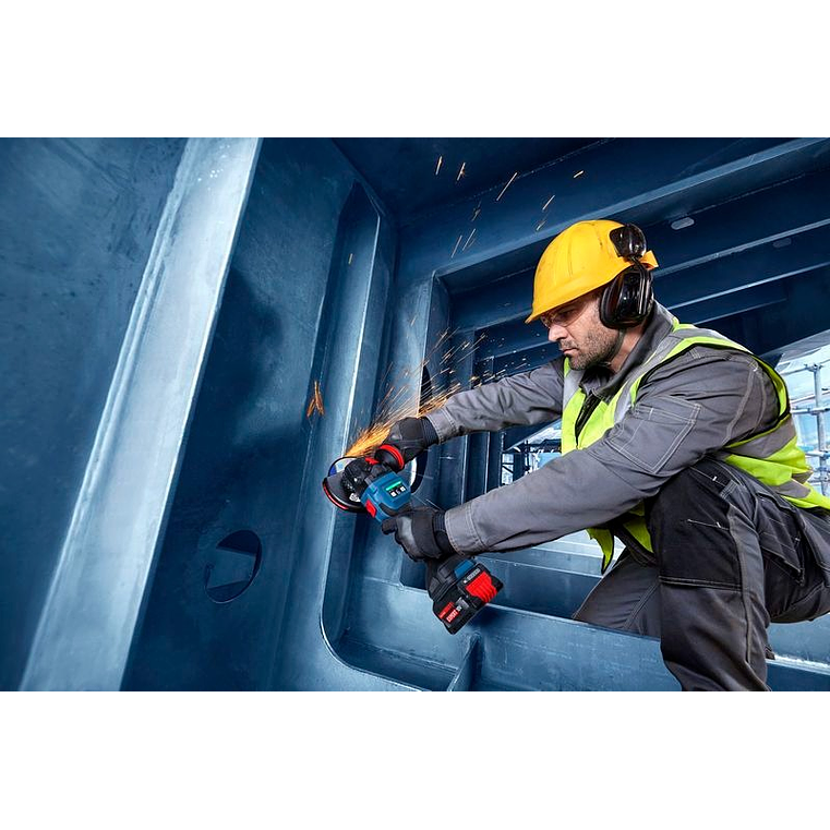 Rebarbadora sem fio EXPERT EXWS18V-15S + 2 Baterias EXBA18V-80 + Mala L-BOXX BOSCH 4