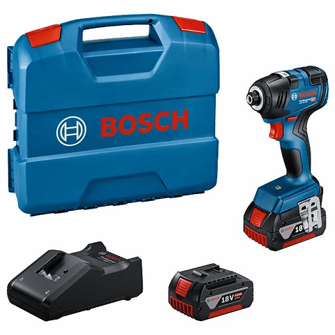 Aparafusadora de impacto GDR 18V-200 + 2 Baterias 18V 4.0Ah + Mala L-CASE BOSCH