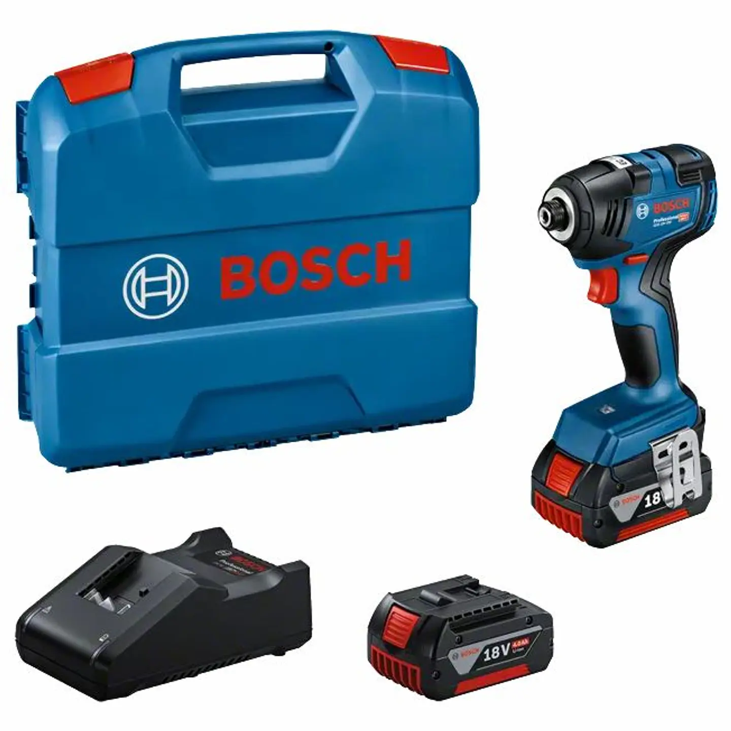 Aparafusadora de impacto GDR 18V-200 + 2 Baterias 18V 4.0Ah + Mala L-CASE BOSCH 1