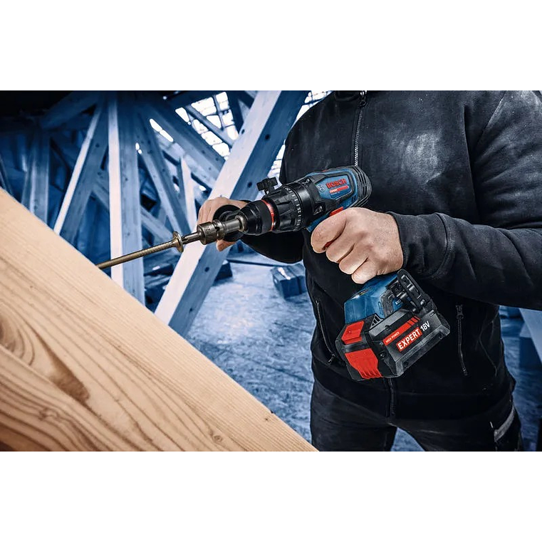 Aparafusadora/Berbequim com percussão sem fio EXPERT EXSB18V-150 + 2 baterias EXBA18V-80 + Mala L-BOXX BOSCH 6