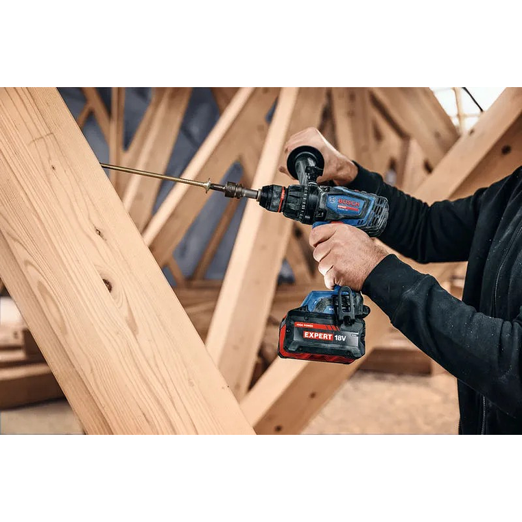 Aparafusadora/Berbequim com percussão sem fio EXPERT EXSB18V-150 + 3 baterias EXBA18V (2x 8.0Ah + 1x 5.5Ah) + Mala L-BOXX BOSCH 5