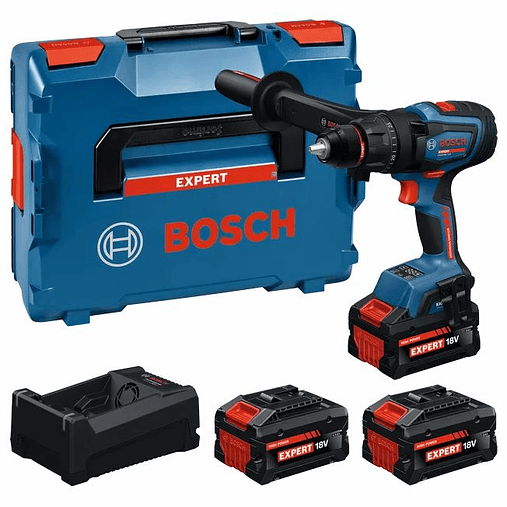 Aparafusadora/Berbequim com percussão sem fio EXPERT EXSB18V-150 + 3 baterias EXBA18V (2x 8.0Ah + 1x 5.5Ah) + Mala L-BOXX BOSCH 1