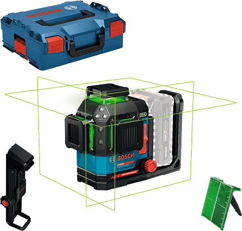 Nivel laser de linhas verdes EXPERT EXLL18V-120-33CG + Mala L-BOXX BOSCH