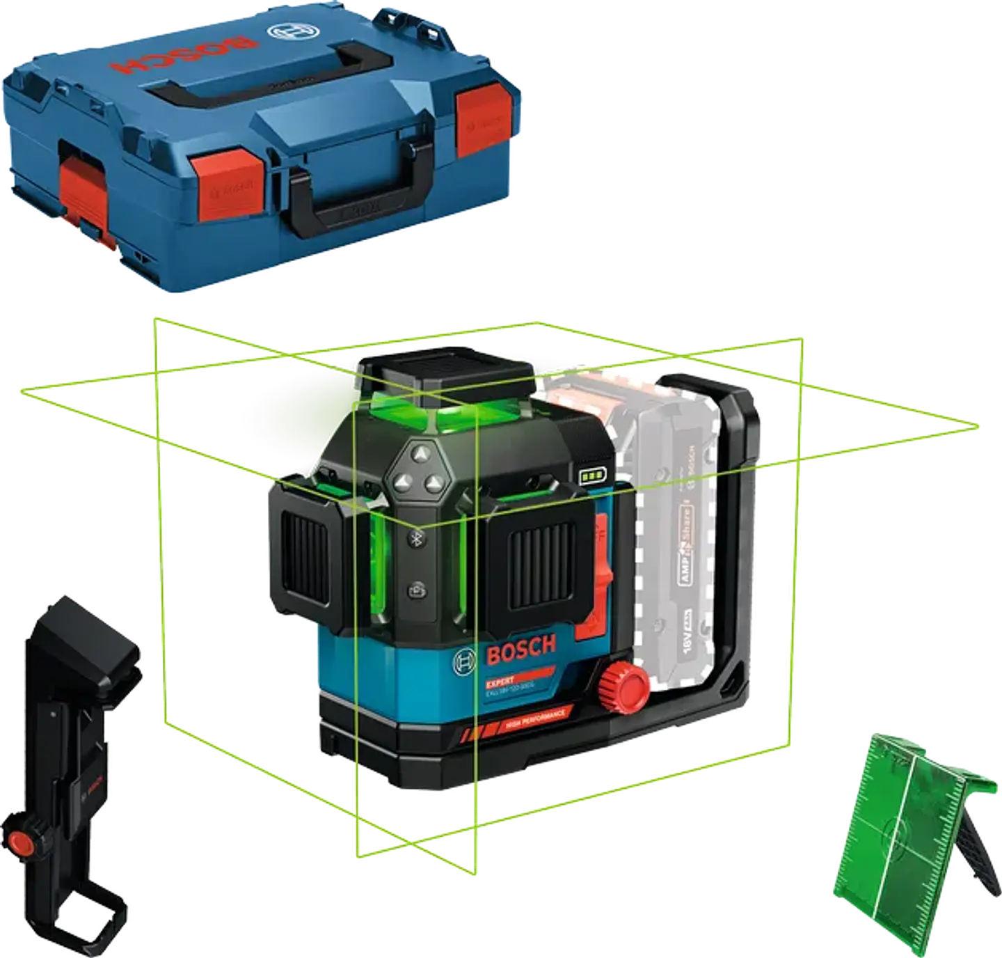 Nivel laser de linhas verdes EXPERT EXLL18V-120-33CG + Mala L-BOXX BOSCH 1