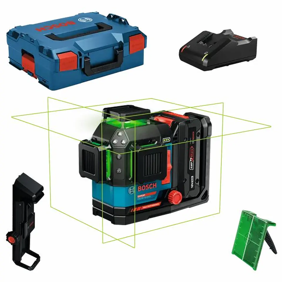 Nivel laser de linhas verdes EXPERT EXLL18V-120-33CG + 1 bateria EXBA18V-40 + Mala L-BOXX BOSCH 1
