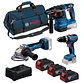 Conjunto sem fio Aparafusadora GSB 18V-65 + Martelo GBH 18V-22 + Rebarbadora GWS 18V-11 (125) + 3 Baterias 18V 5.0Ah BOSCH - thumbnail 1