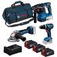 Conjunto sem fio Aparafusadora GSB 18V-65 + Martelo GBH 18V-22 + Rebarbadora GWS 18V-11 (125) + 3 Baterias 18V 5.0Ah BOSCH - Thumbnail 1