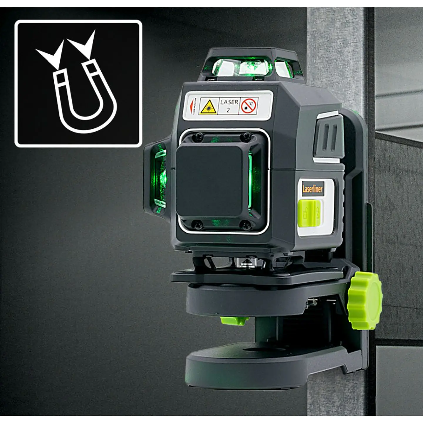 Nível Laser 4 Linhas Verdes PocketPlane-Laser 4G + Tripé UpsideDown 1.50 MT LASERLINER 6