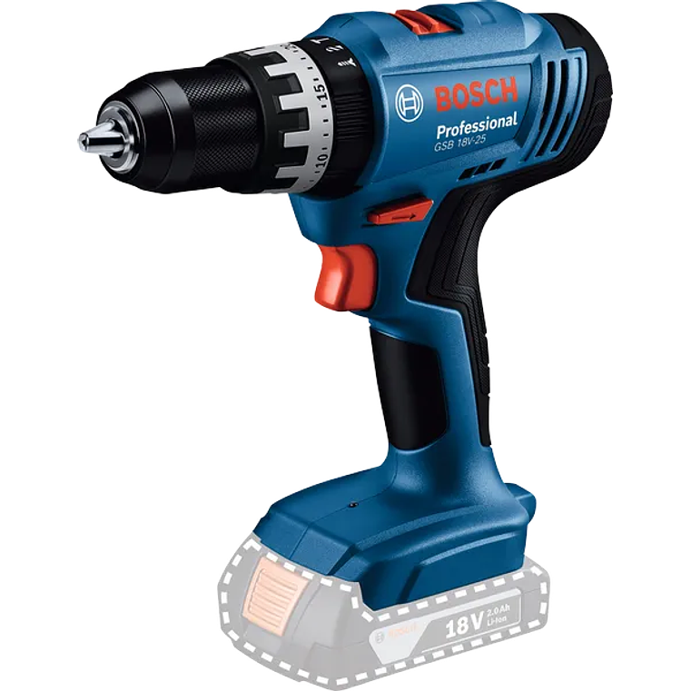 Conjunto Aparafusadora com percussão GSB 18V-25 + Martelo GBH 18V-28 + Rebarbadora GWS 18V-8 (125) + 2 Baterias 18V 4.0Ah BOSCH 2