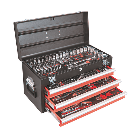 Caixa de Ferramentas Metálica com 143 Peças 6992 RATIO (EXCLUSIVO ONLINE)