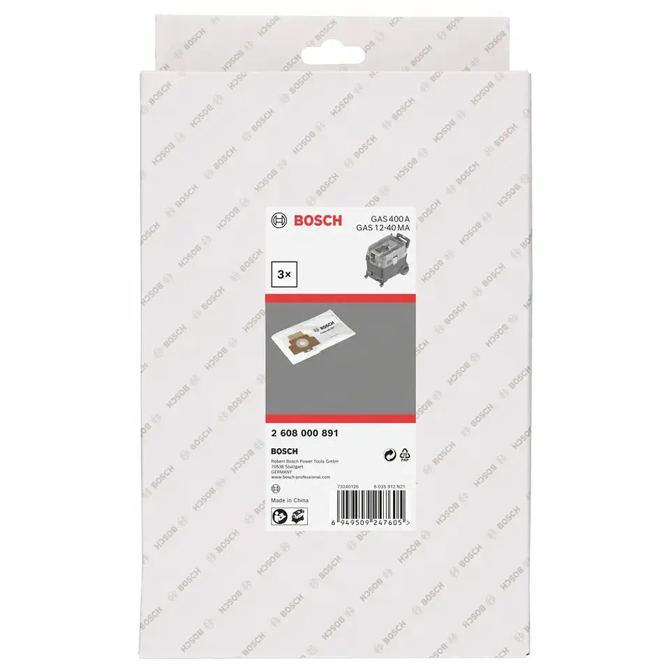 Saco para aspirador GAS 12-40 MA / GAS 400 A BOSCH (3 Unid.) 2