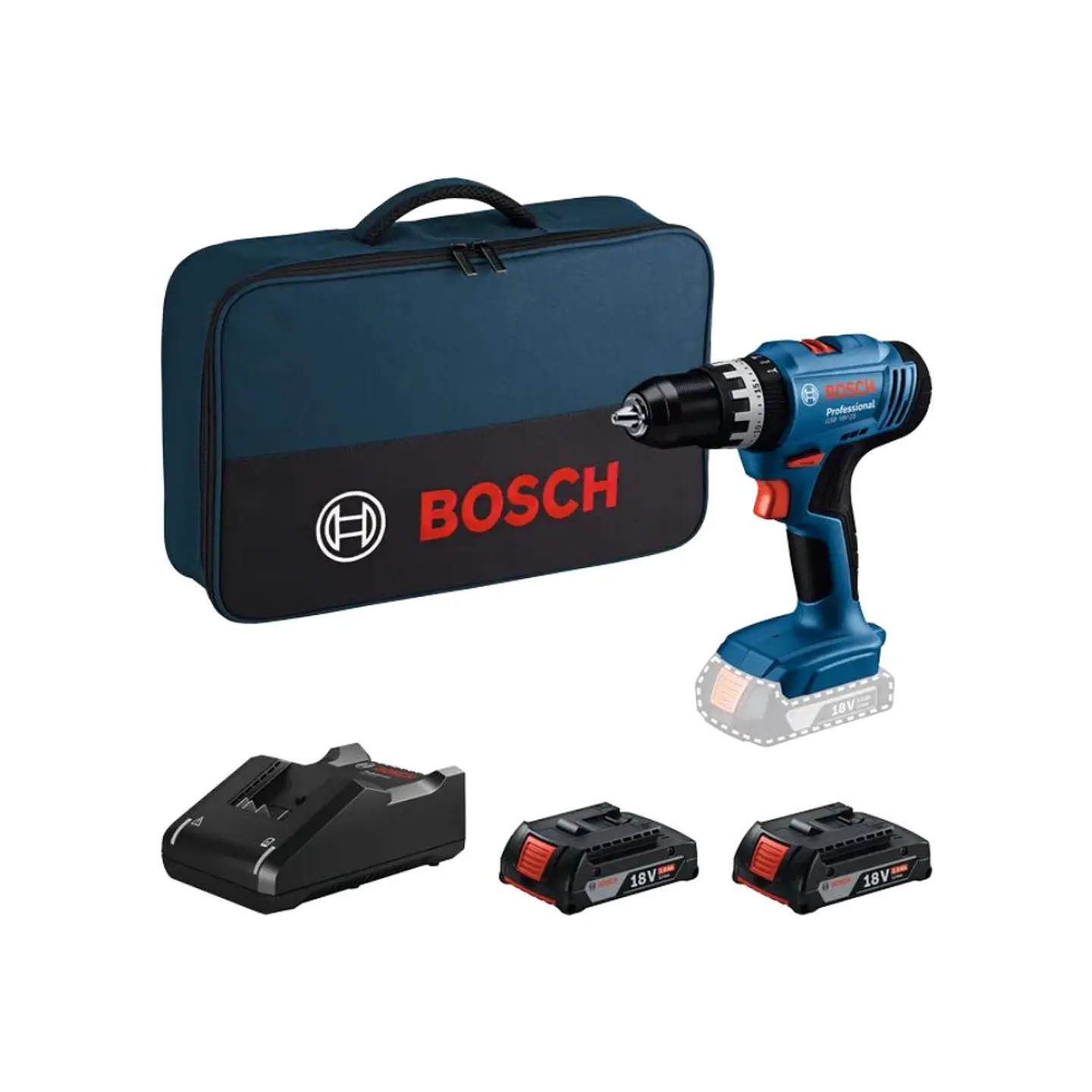 Berbequim sem fio GSB 18V-25 + 2 Baterias 18V 2.0Ah BOSCH 1