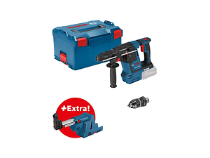 Martelo perfurador sem fio SDS plus PRO HEAVY DUTY GBH 18V-26F + GDE 18V-16 + Mala L-BOXX 238 BOSCH