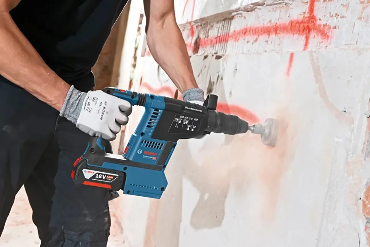 Martelo perfurador sem fio SDS plus PRO HEAVY DUTY GBH 18V-26F + GDE 18V-16 + Mala L-BOXX 238 BOSCH 4