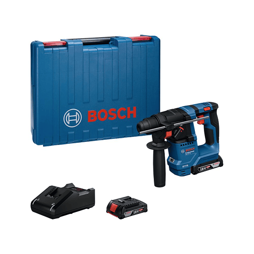 Martelo perfurador sem fio SDS plus GBH 18V-18 Professional + Carregador GAL 18V-20 Professional + 2 baterias GBA 18V 2.0Ah BOSCH  1