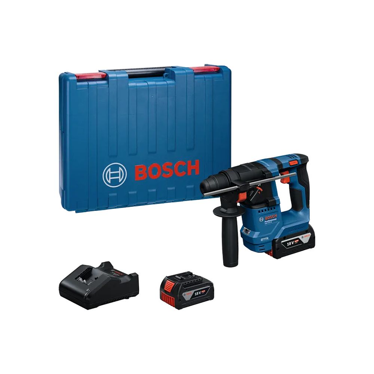 Martelo perfurador sem fio SDS plus GBH 18V-18 Professional + Carregador GAL 18V-20 Professional + 2 baterias GBA 18V 4.0Ah BOSCH 1