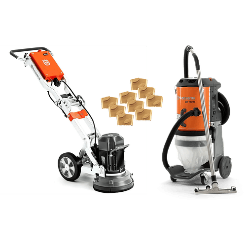 Lixadora/Polidora de Pavimentos PG 280 + 9 VARI-GRIND EZ S25 + Aspirador DE 110 H HUSQVARNA 1