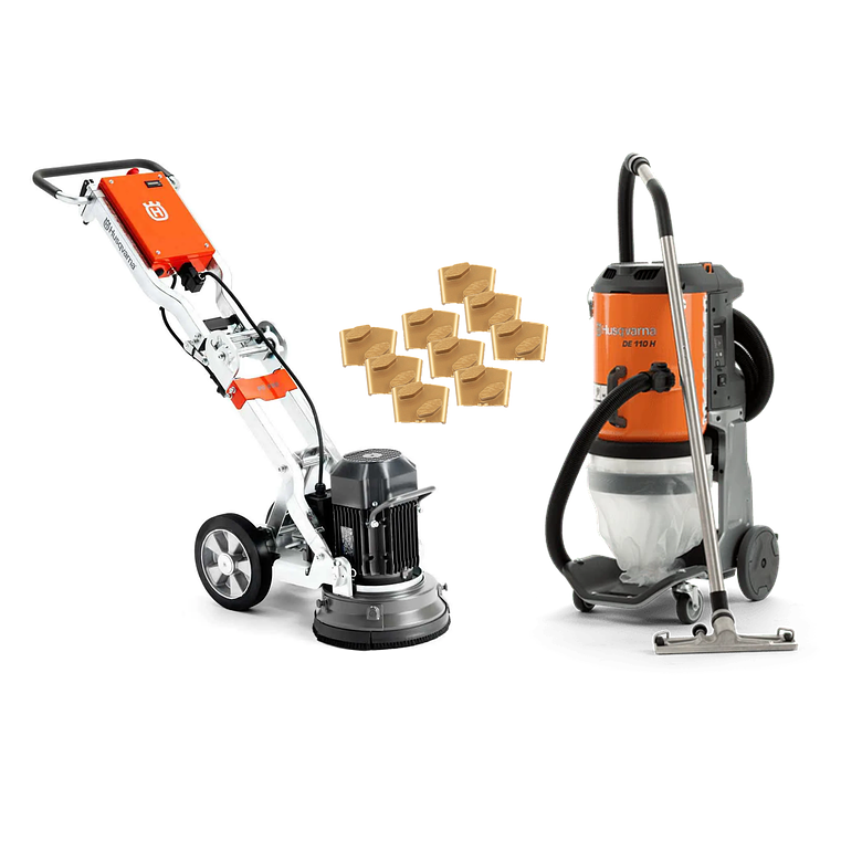 Lixadora/Polidora de Pavimentos PG 280 + 9 VARI-GRIND EZ S25 + Aspirador DE 110 H HUSQVARNA 1