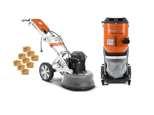 Lixadora/Polidora de Pavimentos PG 450 + 9 VARI-GRIND EZ S25 + Aspirador DE 120H HUSQVARNA 