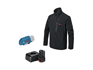 Casaco com aquecimento PRO GHJ 12+18V XA S + Adaptador de bateria GAA 12V-21 + Carregador GAL 12V-20 + 1 bateria GBA 12V 2.0Ah BOSCH 