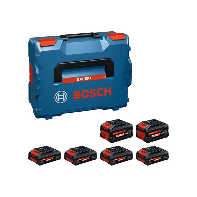 Pack de 6 Baterias EXPERT (4x EXBA18V-40 + 2x EXBA18V-80) + Mala L-BOXX 136 BOSCH 1