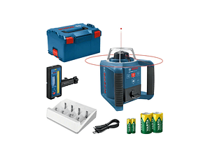 Laser de rotação PRO GRL 300 HV + Mala L-BOXX 238 + 2 pilhas de 1,2 V HR26 + 2 pilhas de 1,2 HR20 + 1 carregador VARTA BOSCH