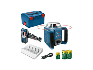 Laser de rotação PRO GRL 400 H + LR 45 em L-BOXX + 1 pilha recarregável + 1 carregador + 2 pilhas recarregáveis BOSCH 