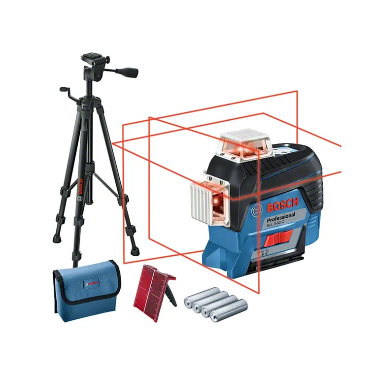 Nível laser de linhas PRO GLL 3-80 C + Tripé para construção civil BOSCH  1