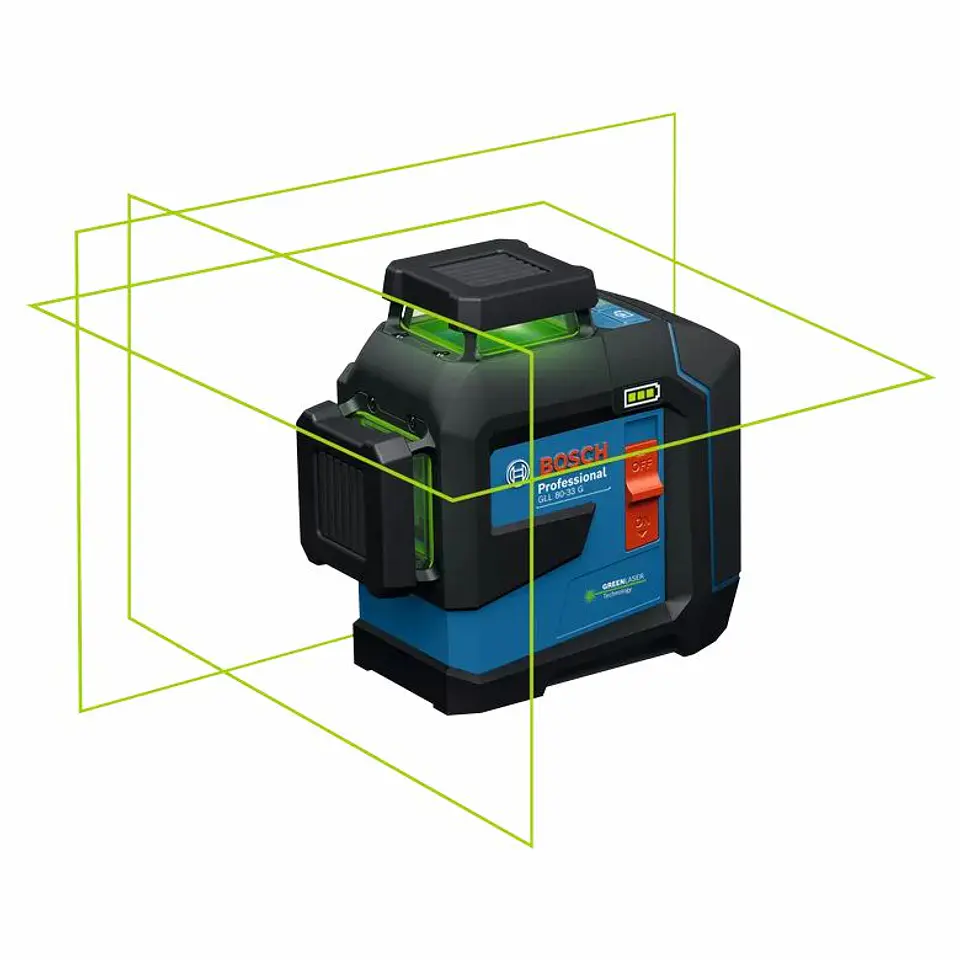 Nivel laser 3 Linhas Verdes GLL 80-33 G + Mala de Transporte + 2 pilhas de 1,5 V LR6 (AA) BOSCH 2