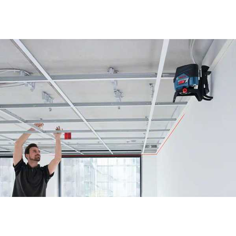 Nivel Laser combinado Linhas vermelhas GCL 2-50 C + Mala L-BOXX 136 + Clipe para teto BOSCH 3