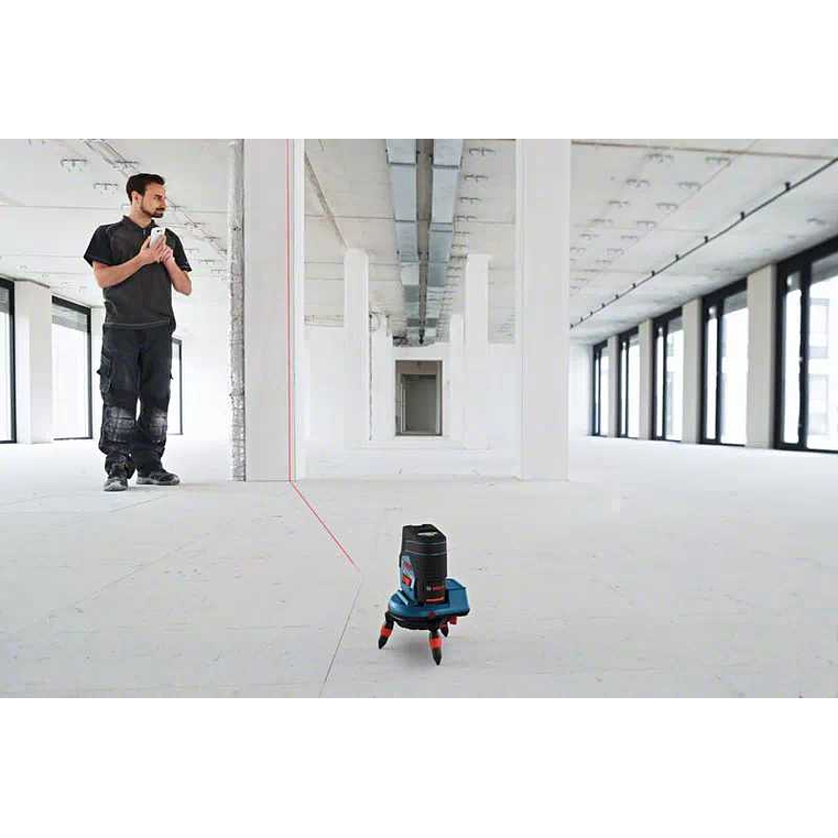 Nivel Laser combinado Linhas vermelhas GCL 2-50 C + Mala L-BOXX 136 + Clipe para teto BOSCH 5