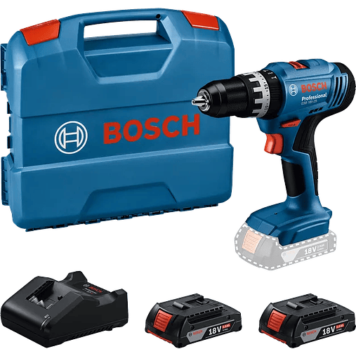 Aparafusadora/Berbequim sem fio GSB 18V-25 + 2 Baterias 18V 2.0Ah + Mala L-Case BOSCH 1