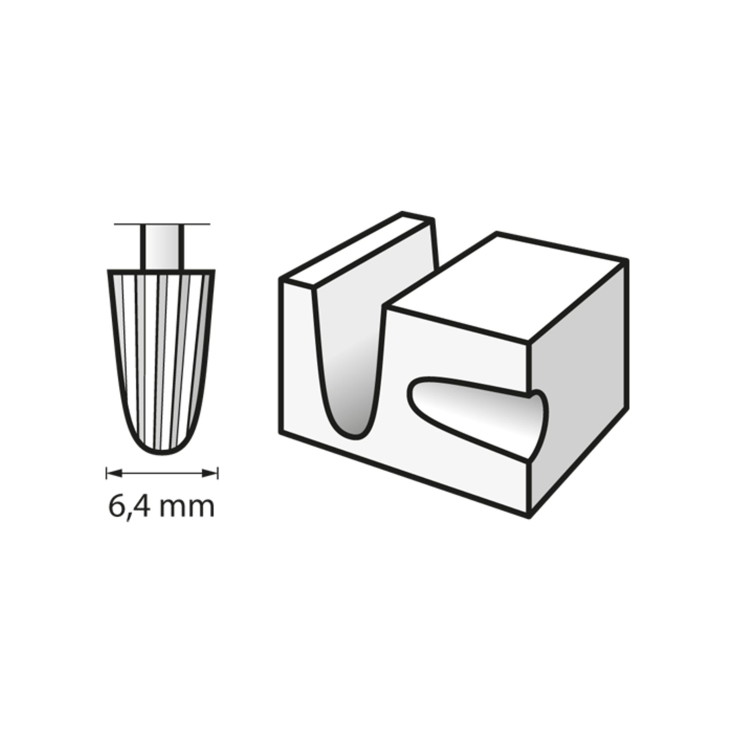 Fresa de alta velocidade de 6,4 mm (117) DREMEL (2 un.) 3