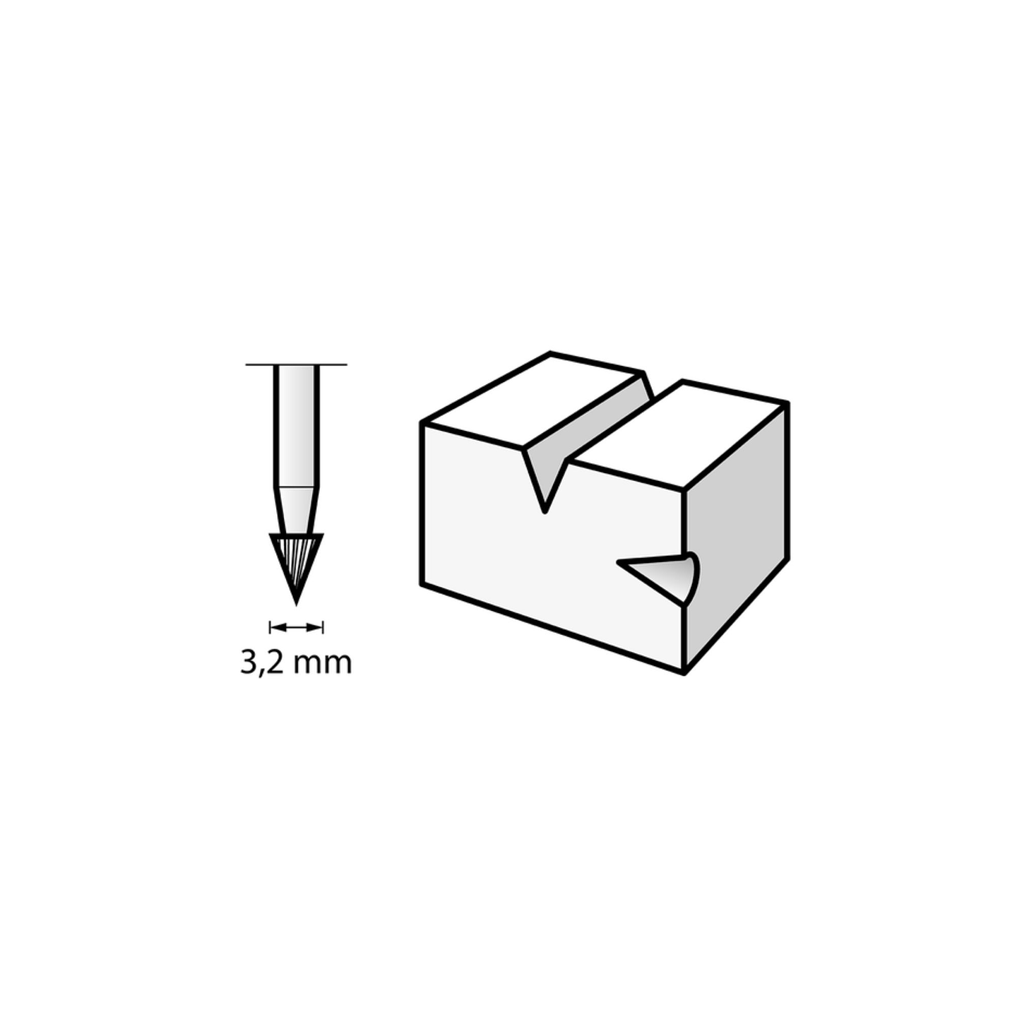 Fresa de alta velocidade de 3,2 mm (118) DREMEL (2 un.) 3