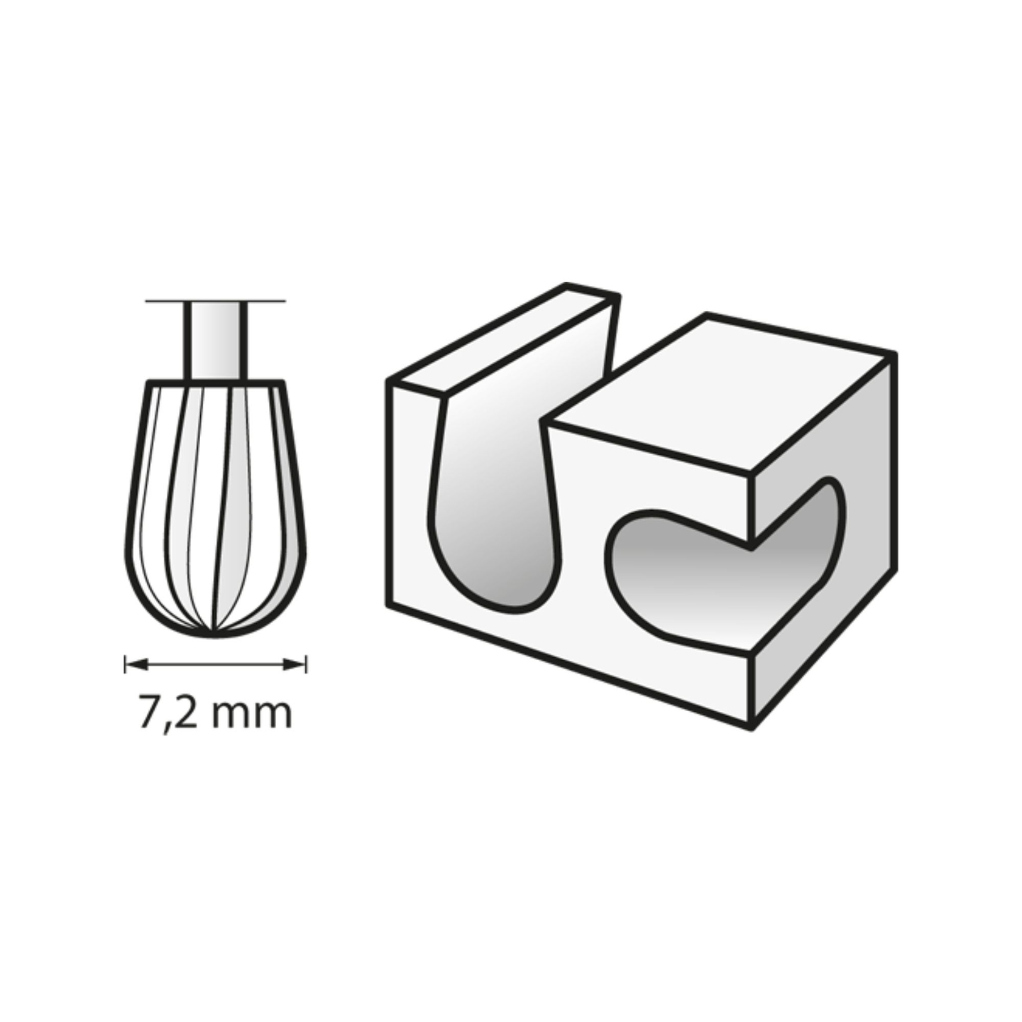 Fresa de alta velocidade de 7,2 mm (134) DREMEL (2 un.) 3
