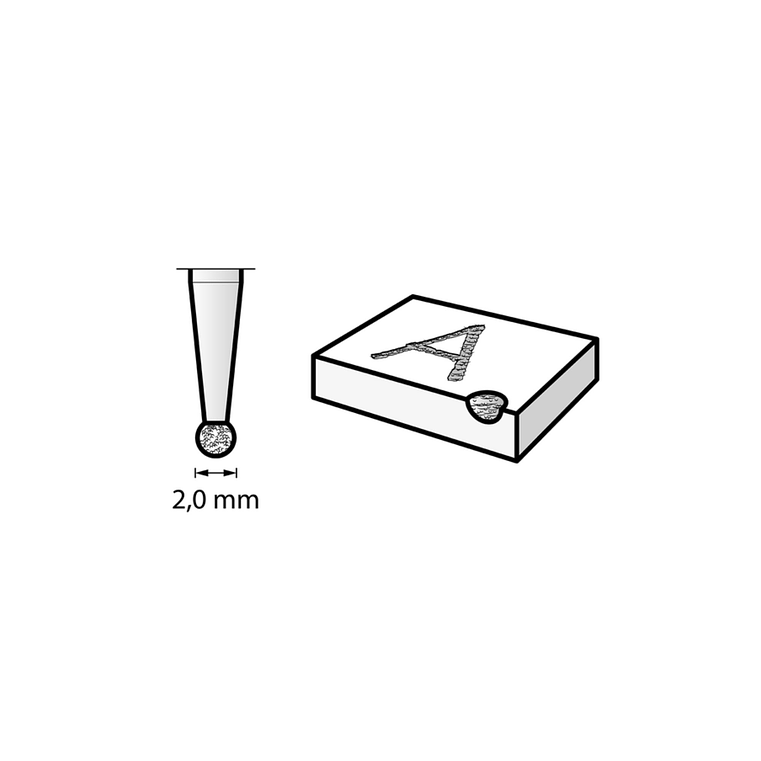 Ponta de diamante de 2 mm (7103) DREMEL (2 unid.) 3