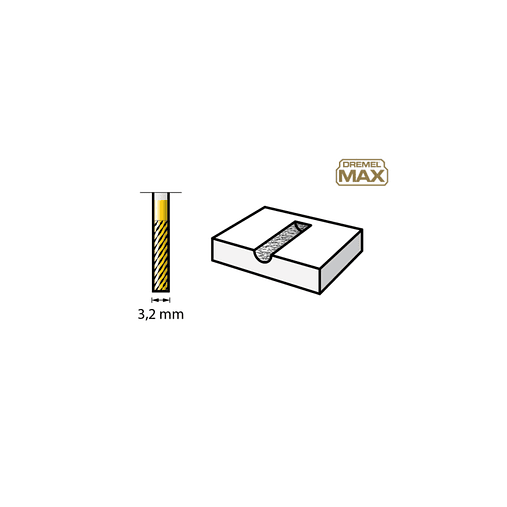 Ponta para talhar de carboneto de tungsténio DREMEL® MAX (9901DM )  2