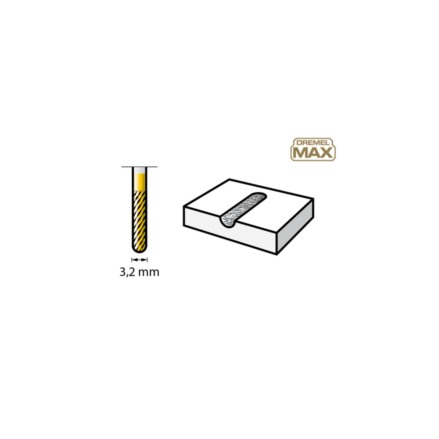 Ponta para talhar de carboneto de tungsténio DREMEL® MAX (9903DM)  2