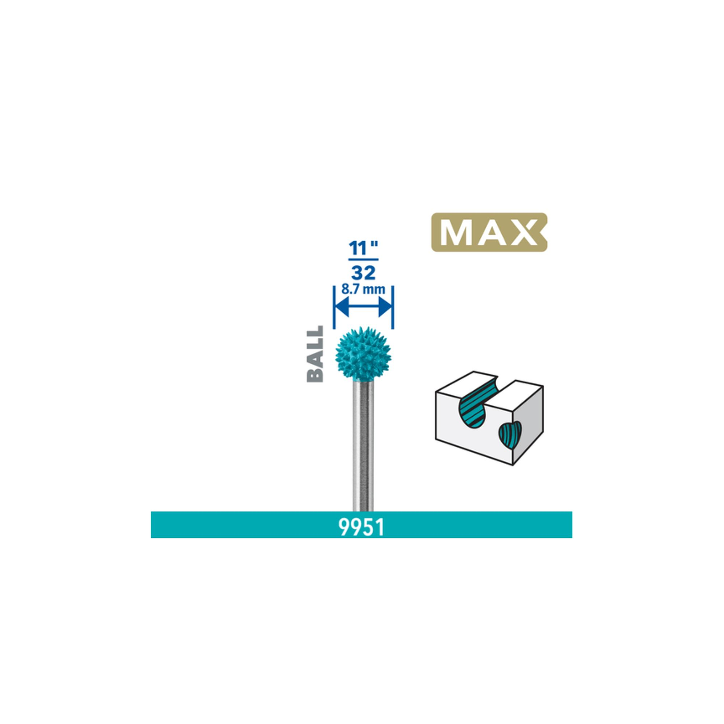 Ponta de esculpir de diamante DREMEL® MAX Power Carving (9951)  3