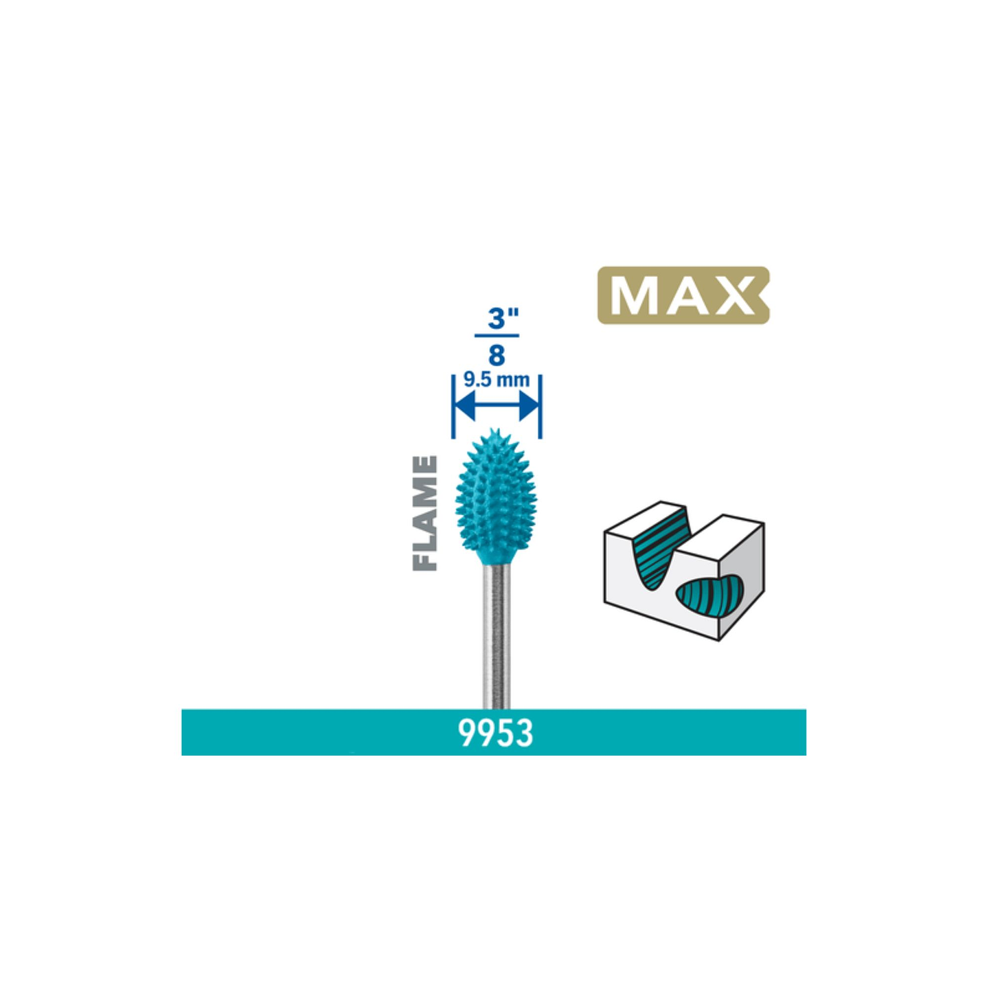 Ponta de esculpir em forma de chama Power Carving DREMEL® MAX (9953)  3