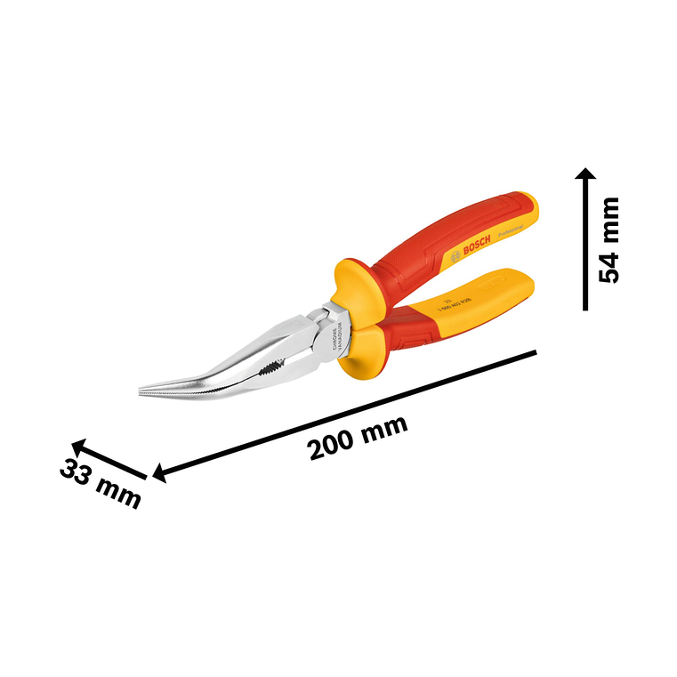 Alicate de pontas VDE dobradas a 40° de 200 mm Professional BOSCH  2