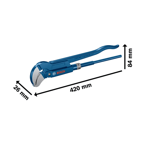 Chave para tubos sanitários de canto, 45°, 420 mm Professional BOSCH 2