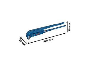 Chave para tubos sanitários de canto, 90°, 420 mm Professional BOSCH