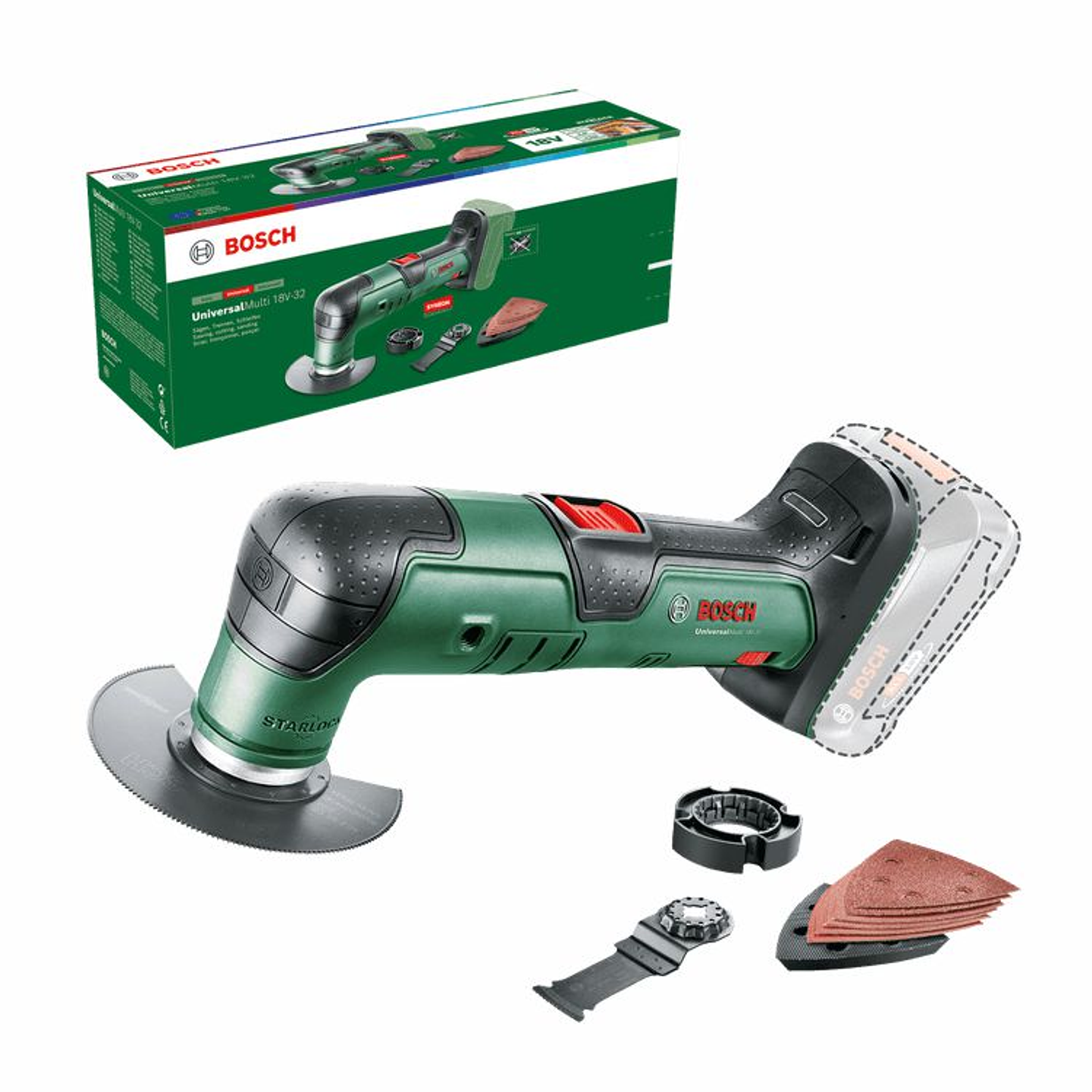 Ferramenta multifunções sem fio UniversalMulti 18V-32 - Sem bateria | Sem carregador BOSCH DIY 1