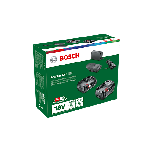 Conjunto 2 baterias 18V (2,0Ah + 4,0 Ah) + carregador BOSCH DIY 3