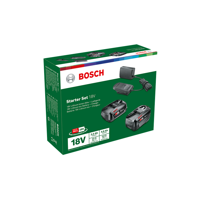 Conjunto 2 baterias 18V (2,0Ah + 4,0 Ah) + carregador BOSCH DIY 3